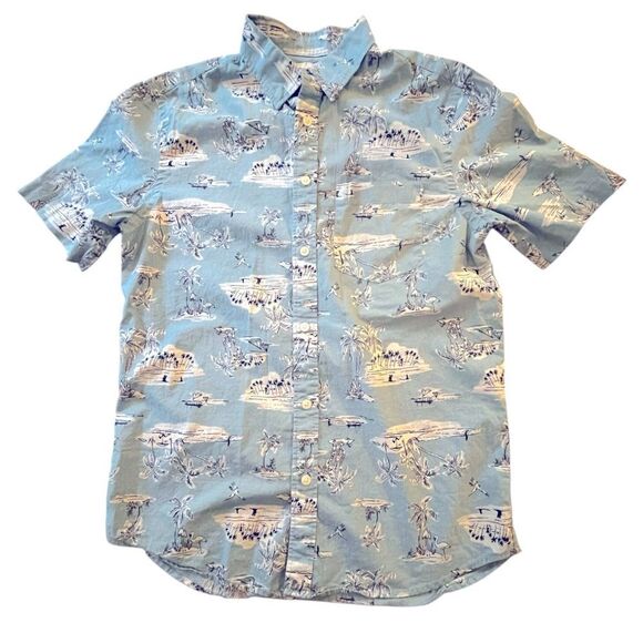 Mens’ Old Navy Blue Button Short Sleeve Shirt Size S - Picture 1 of 4